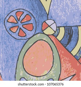 A vector illustration of a surrealist descriptive drawing.