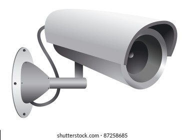 Vector Illustration Of The Surveillance Camera