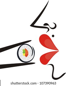 Vector illustration of sushi
