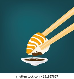 Vector Illustration of a Sushi