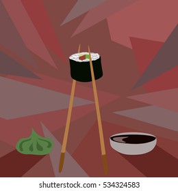 Vector illustration of sushi