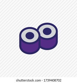 Vector illustration of sushi icon colored line. Beautiful food element also can be used as japanese roll icon element.