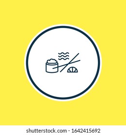 Vector illustration of sushi icon line. Beautiful naval element also can be used as japanese roll icon element.
