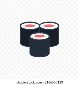 Vector Illustration Of Sushi Icon Sign And Symbol. Colored Icons For Website Design .Simple Design On Transparent Background (PNG).