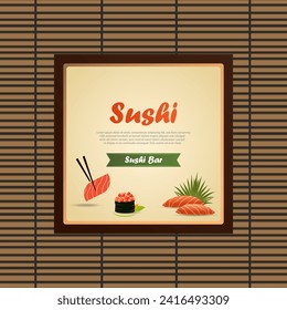 Vector illustration of sushi Logo design, website, web, brochure and template