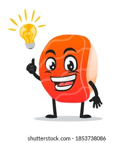 vector illustration of sushi mascot or character got idea