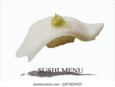 Vector illustration of sushi and sashimi. Asian food sushi