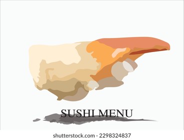 Vector illustration of sushi and sashimi. Asian food sushi