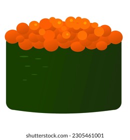 Vector illustration of sushi and sashimi. Asian food sushi. Sushi illustration with trout fish, salmon in trendy minimalism style.