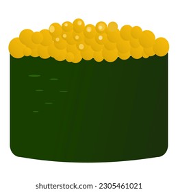 Vector illustration of sushi and sashimi. Asian food sushi. Sushi illustration with trout fish, salmon in trendy minimalism style.