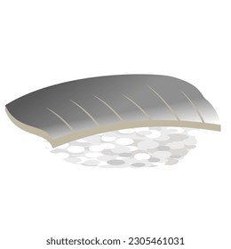 Vector illustration of sushi and sashimi. Asian food sushi. Sushi illustration with trout fish, salmon in trendy minimalism style.