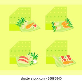 vector illustration of sushi set