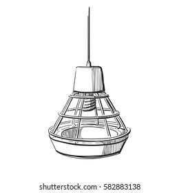 Vector illustration of the suspended lamp.