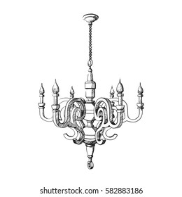 Vector illustration of the suspended lamp.