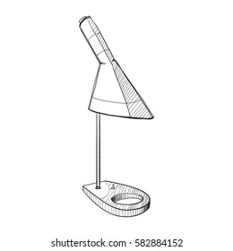 Vector illustration of the suspended lamp.