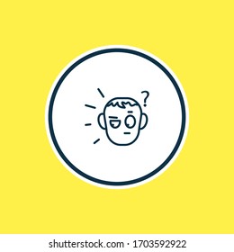 Vector illustration of suspicious icon line. Beautiful emoticon element also can be used as thinking icon element.
