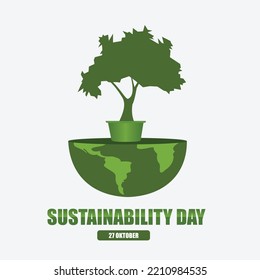 Vector Illustration of Sustainability Day. Simple and elegant design