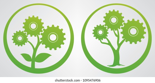Vector illustration of sustainability tree sign