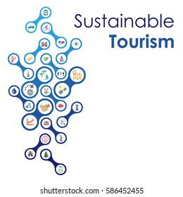 Vector Illustration For Sustainable Tourism Abstract Concept For Brochure Background Or Cover 