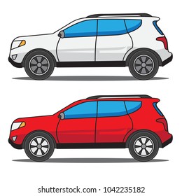 A vector illustration of a SUV Car/ SUV crossover 