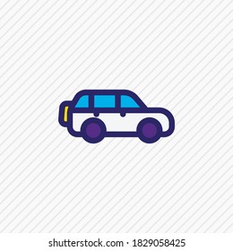 Vector illustration of suv icon colored line. Beautiful vehicle element also can be used as jeep icon element.