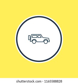 Vector illustration of suv icon line. Beautiful transportation element also can be used as jeep icon element.