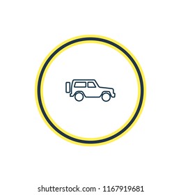 Vector illustration of suv icon line. Beautiful transportation element also can be used as jeep icon element.