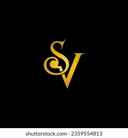 vector illustration of SV letters for icon, symbol or logo. SV initials logo