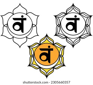 Vector illustration of svadhistana chakra.
