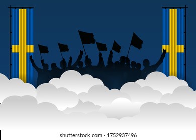 Vector illustration of Sveriges nationaldag. Sweden National Day. vector illustration