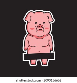 Vector Illustration of Swag Pig With Skull