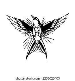 vector illustration of swallow bird concept