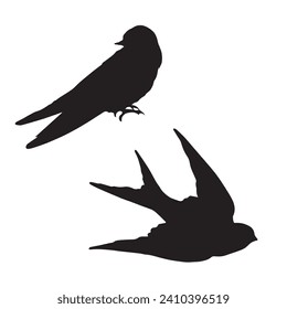 Vector Illustration of Swallow Silhouette Art