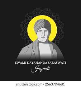 Vector illustration of Swami Dayananda Saraswati Jayanti social media template