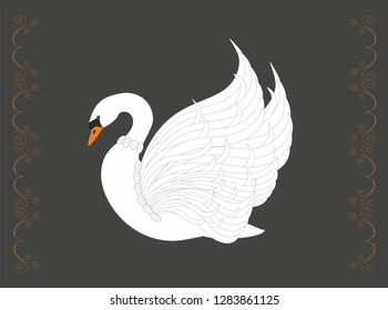 Vector illustration Swan in abstrakt beautiful design.