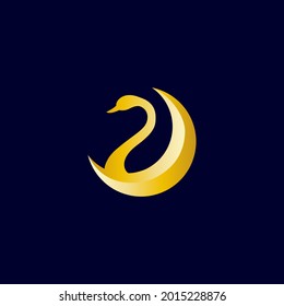 ilustración vectorial de la luna de cisne y luna creciente para el logotipo. plantilla de logotipo plana swan.logo