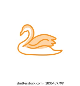 Vector illustration, swan icon design template