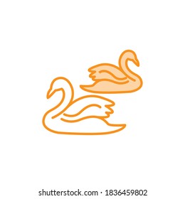 Vector illustration, swan icon design template