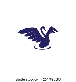ilustración vectorial de un cisne para un icono, símbolo o logotipo. logotipo de cisne plana