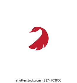 vector illustration of a swan for an icon, symbol or logo. swan flat logo