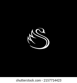 ilustración vectorial de una forma de línea de swan para un icono, símbolo o logotipo. logotipo de la línea de swan