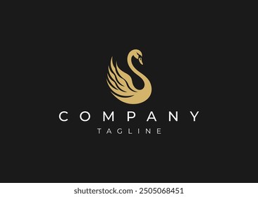 Ilustración vectorial de Swan Luxury Logo Design