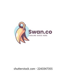 Vektorgrafik Swan Simple Mascot Style.