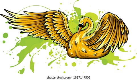 Vector illustration of swan symbol or icon