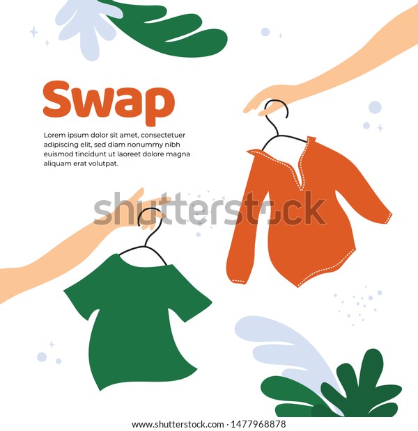 Vector Illustration Swap Shop Party Event Stock Vector Royalty