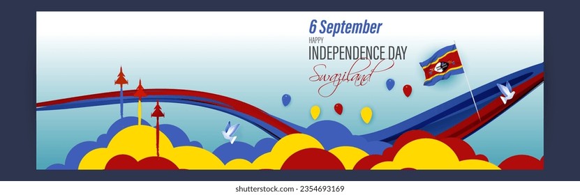 Vector illustration of Swaziland Independence Day social media story feed template