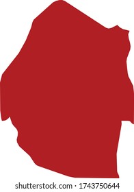 vector illustration of Swaziland map