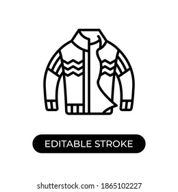 Vector illustration sweater icon or logo black color with line design style