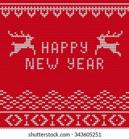 Vector Illustration of sweater Party for Design, Website, Background, Banner. Happy New Year 2016 Knitted Retro cloth with Snowflake Element Template