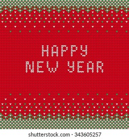 Vector Illustration of sweater Party for Design, Website, Background, Banner. Happy New Year 2016 Knitted Retro cloth with Snowflake Element Template